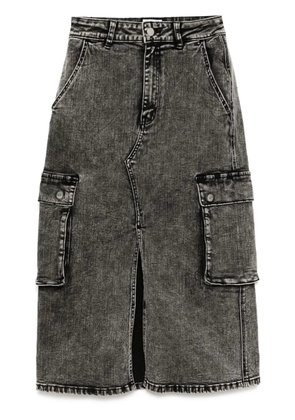 izzue denim cargo skirt - Black
