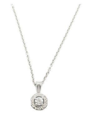 Bvlgari Pre-Owned 2010s 18K white gold 1PD diamond necklace - Silver