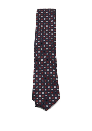 Zegna square-pattern tie - Blue