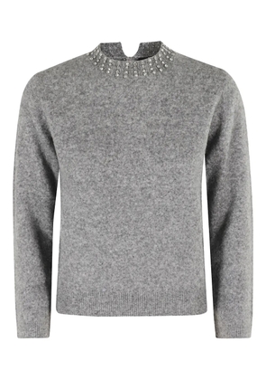 Seventy embellished-neck sweater - Grey