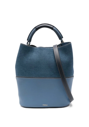 Furla denim-panel tote bag - Blue