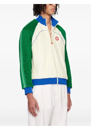 Casablanca colour-block fleece jacket - White