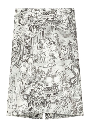 Tory Burch printed viscose skirt - Grey