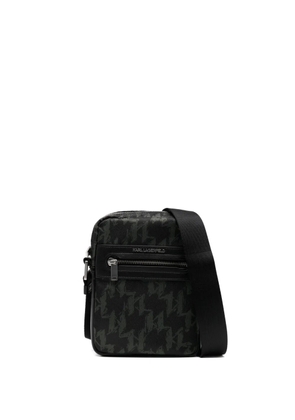 Karl Lagerfeld monogram messenger bag - Black