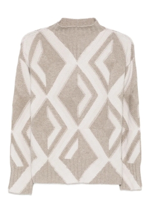 ALPHA STUDIO geometric-pattern sweater - Neutrals