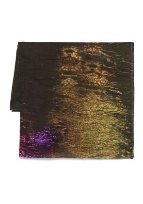 YAVI abstract-print wool scarf - Brown