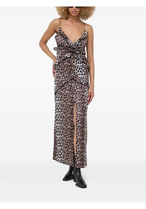 Notes du Nord leopard-print ruffled maxi dress - Brown