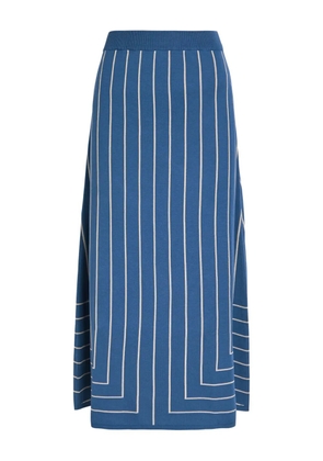 JOSEPH geometric-pattern jacquard midi skirt - Blue