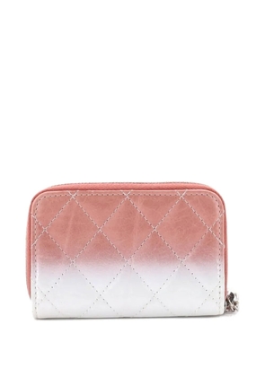 CHANEL Pre-Owned CC Zip Coin Purse Ombre Quilted Calfskin small wallets - Pink