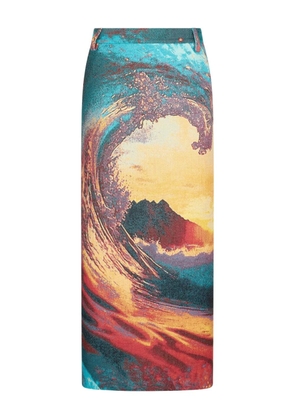 Roberto Cavalli patterned-jacquard skirt - Blue