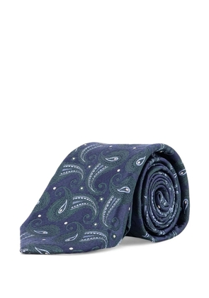 Kiton paisley-pattern tie - Blue
