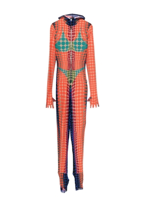Jean Paul Gaultier hooded polka-dot all in one - Orange