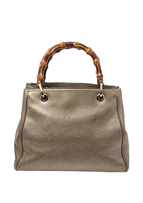 Gucci Pre-Owned bamboo-handle leather tote bag - Yellow