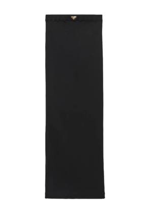 Prada logo-plaque midi skirt - Black