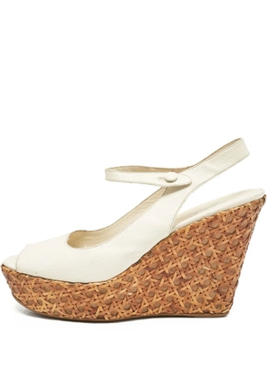 Prada Pre-Owned 110mm leather sandals - White