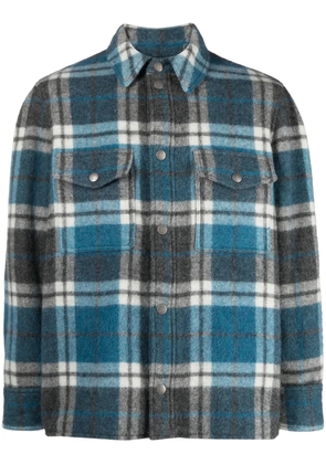 Alanui check-pattern virgin wool-blend shirt - Blue