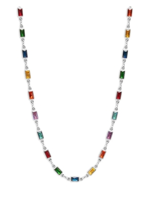 Nialaya Jewelry rectangle stone tennis necklace - Silver