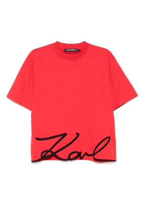 Karl Lagerfeld Karl signature hem T-shirt - Red
