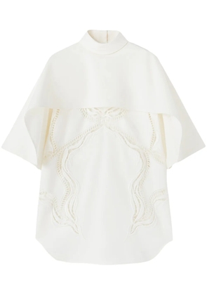 Jil Sander lace-detail cotton-silk cape top - White
