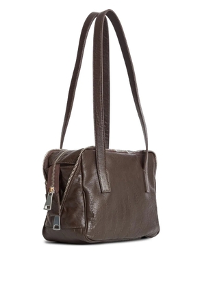 AMINE small Milux double zip shoulder bag - Brown