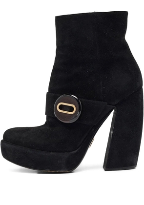 Prada Pre-Owned 110mm logo-appliqué boots - Black