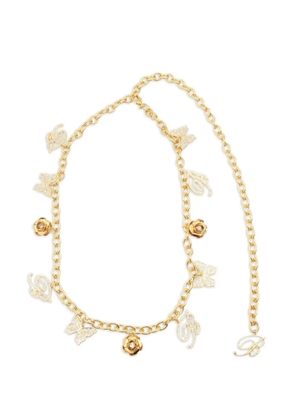 Blumarine rose-butterfly chain belt - Gold
