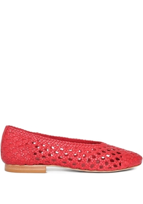 Sarah Chofakian woven-leather flat pumps - Red
