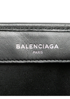 Balenciaga Pre-Owned 2017 Calfskin Perforated Navy Cabas S tote bag - Black