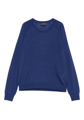 Emporio Armani embellished wool sweater - Blue