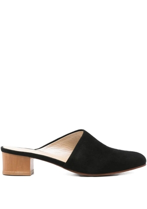 Anne Thomas 50mm block-heel suede mules - Black