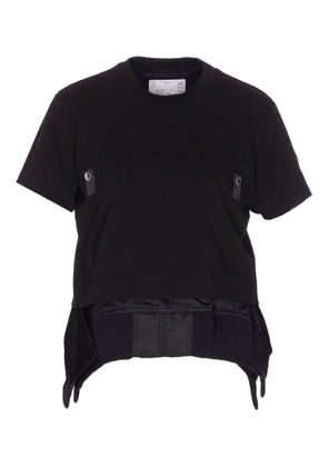 sacai asymmetrical side-split T-shirt - Black