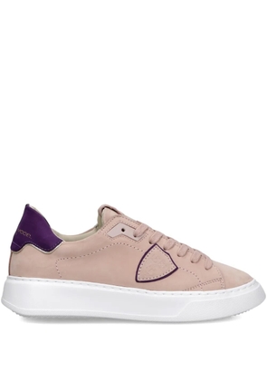 Philippe Model Paris suede-panelled lace-up sneakers - Pink