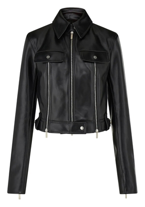 Ferragamo leather biker jacket - Black