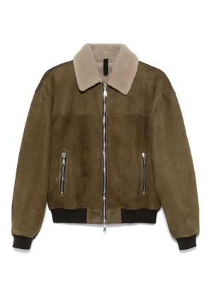 Tagliatore shearling-collar bomber jacket - Green