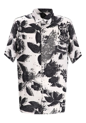 Armani Exchange floral-print short-sleeved shirt - White
