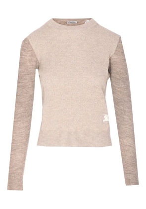 Burberry embroidered logo sweater - Neutrals