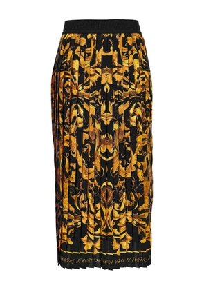 Versace Jeans Couture baroque-print pleated midi skirt - Black