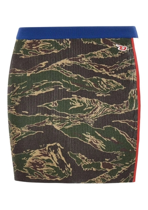 Diesel camouflage rib-knit skirt - Green