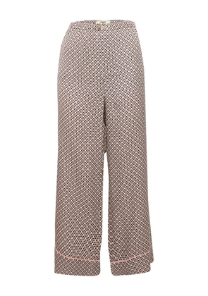 Fendi Pre-Owned geometric-print silk trousers - Pink