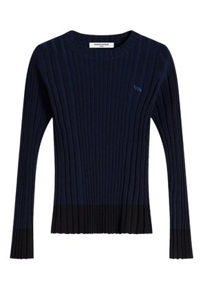 Maison Kitsuné ribbed long-sleeve sweater - Blue