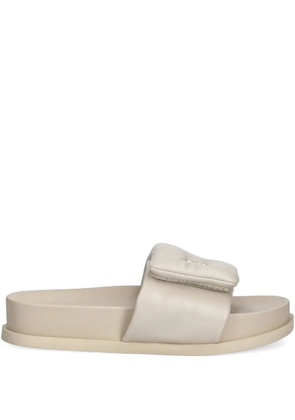 Armani Exchange padded logo sandals - White