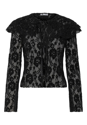 ALOHAS lace ruffled top - Black
