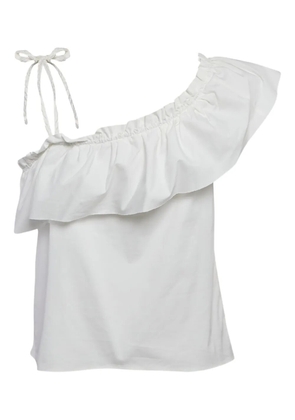 Valentino Pre-Owned ruffled one-shoulder top - White