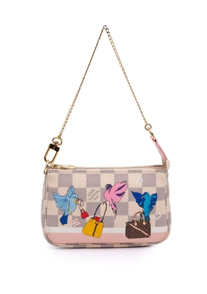 Louis Vuitton Pre-Owned 2018 Damier Azur Christmas Birds Mini Pochette Accessoires handbag - White