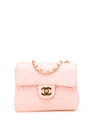 CHANEL Pre-Owned 1991-1994 Mini Square Classic Lambskin Single Flap crossbody bag - Pink