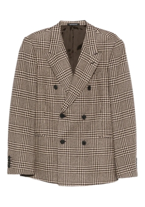 Emporio Armani double-breasted houndstooth blazer - Brown