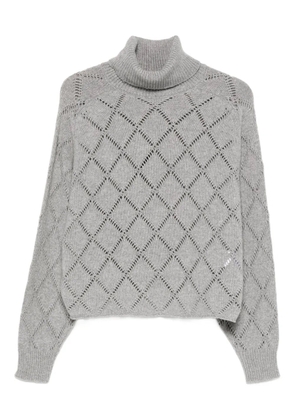 Semicouture openwork turtleneck sweater - Grey