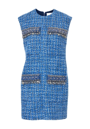Carolina Herrera crystal-embellished tweed mini dress - Blue