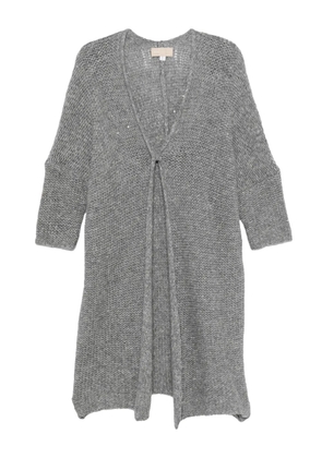 120% Lino sequin-embellished tie-front cardigan - Grey