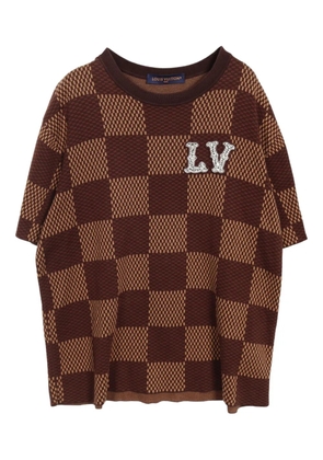 Louis Vuitton Pre-Owned 2010s Damier Ebène-pattern t-shirt - Brown